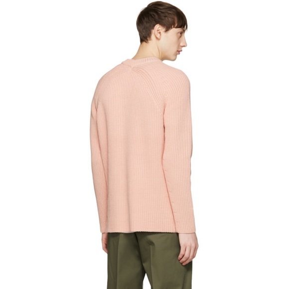 ACNE STUDIOS Katan Heavy Rib Knit Pale Dusty Pink Size Large - Picture 2 of 16